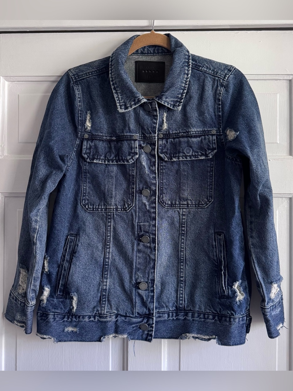 Blank NYC Distressed Denim Jacket Women’s Size Small - Imperfection See Picture